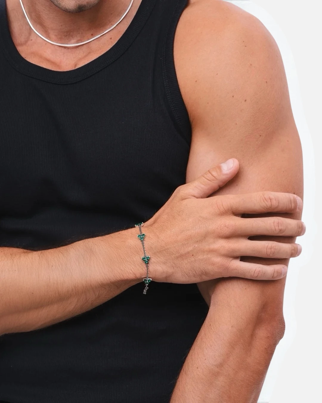 splendid night bracelet, green - black rhodium